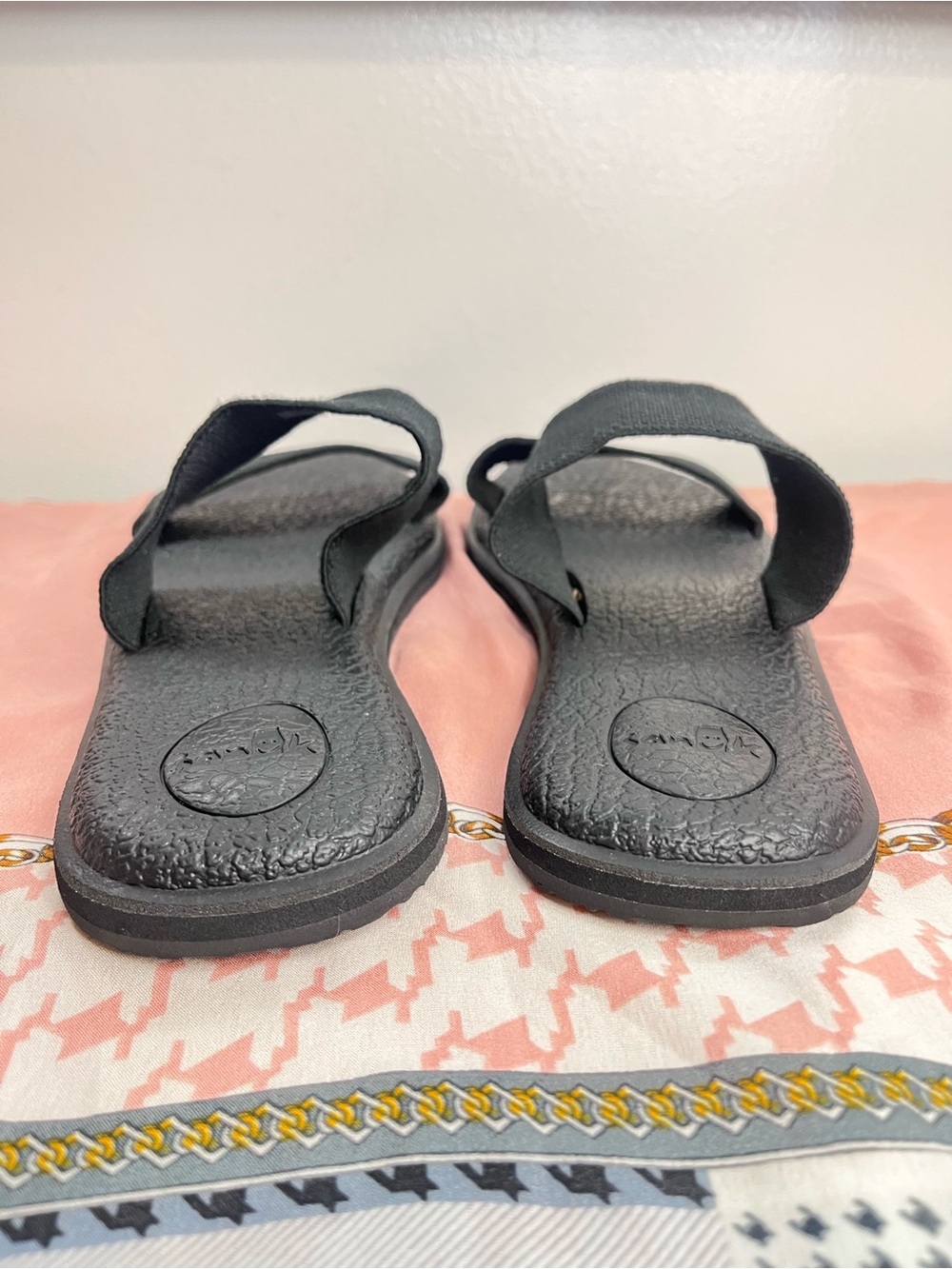 Sanuk Black Dual-Strap Slide Sandals for Women - Picture 6 of 10